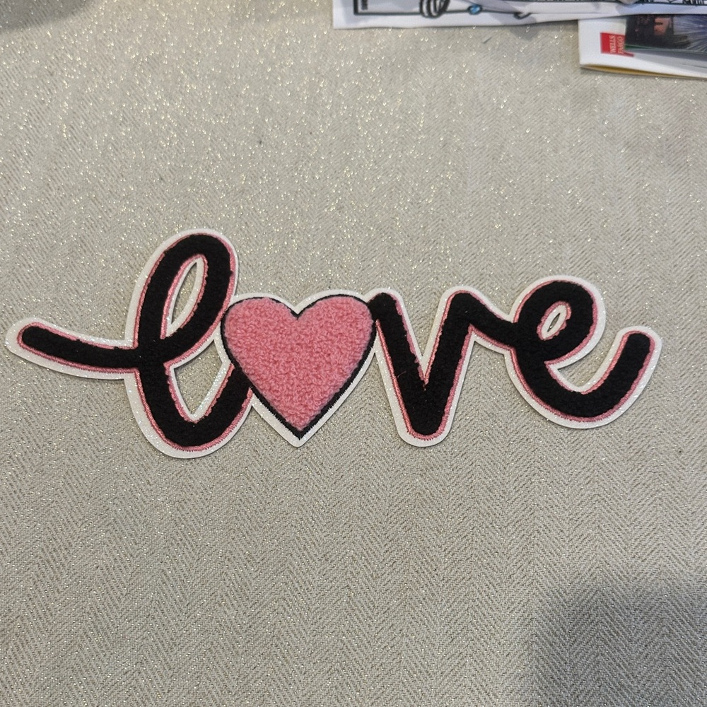 Pink and Black 'Love' Patch